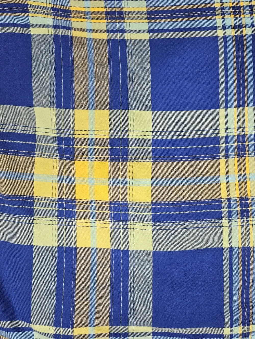 VTG Tommy Hilfiger Bright Blue Green Yellow Plaid Stripe Cotton TWIN Duvet Cover